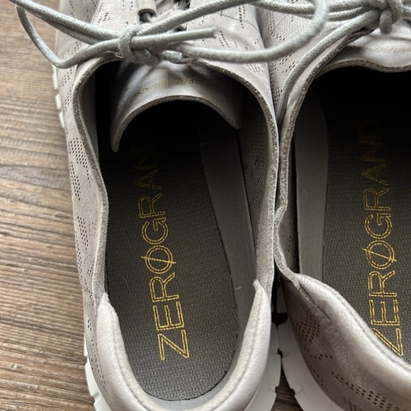 COLE HAAN Zerogrand Genevieve Size 9.5 B Perforated Sneaker Gray Nubuck W08638 - Picture 4 of 8